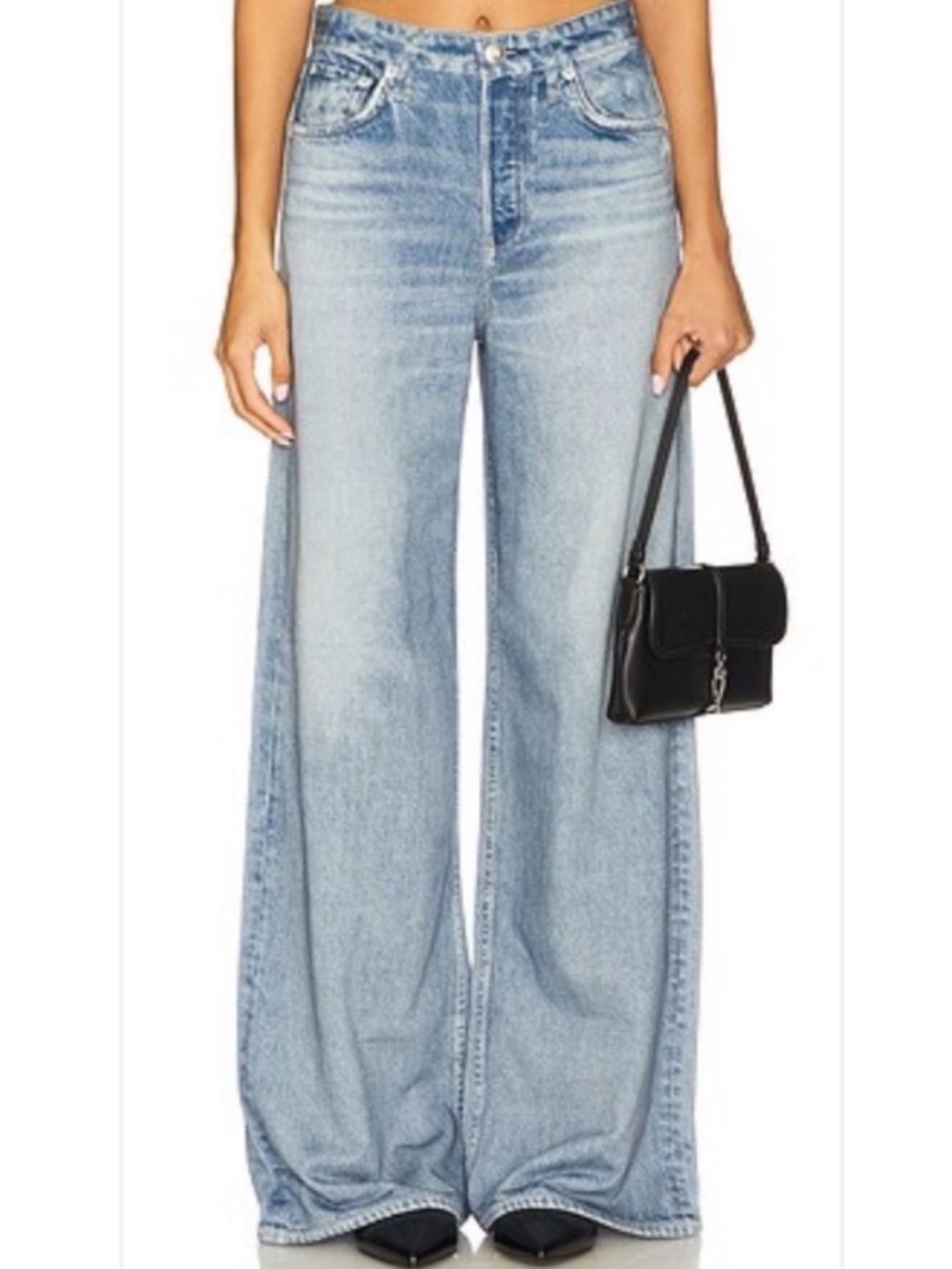 Rag & Bone Miramar 100% Cotton Super Wide Leg Faux Denim Jeans 27